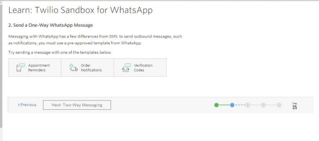 Send WhatsApp using Twilio API